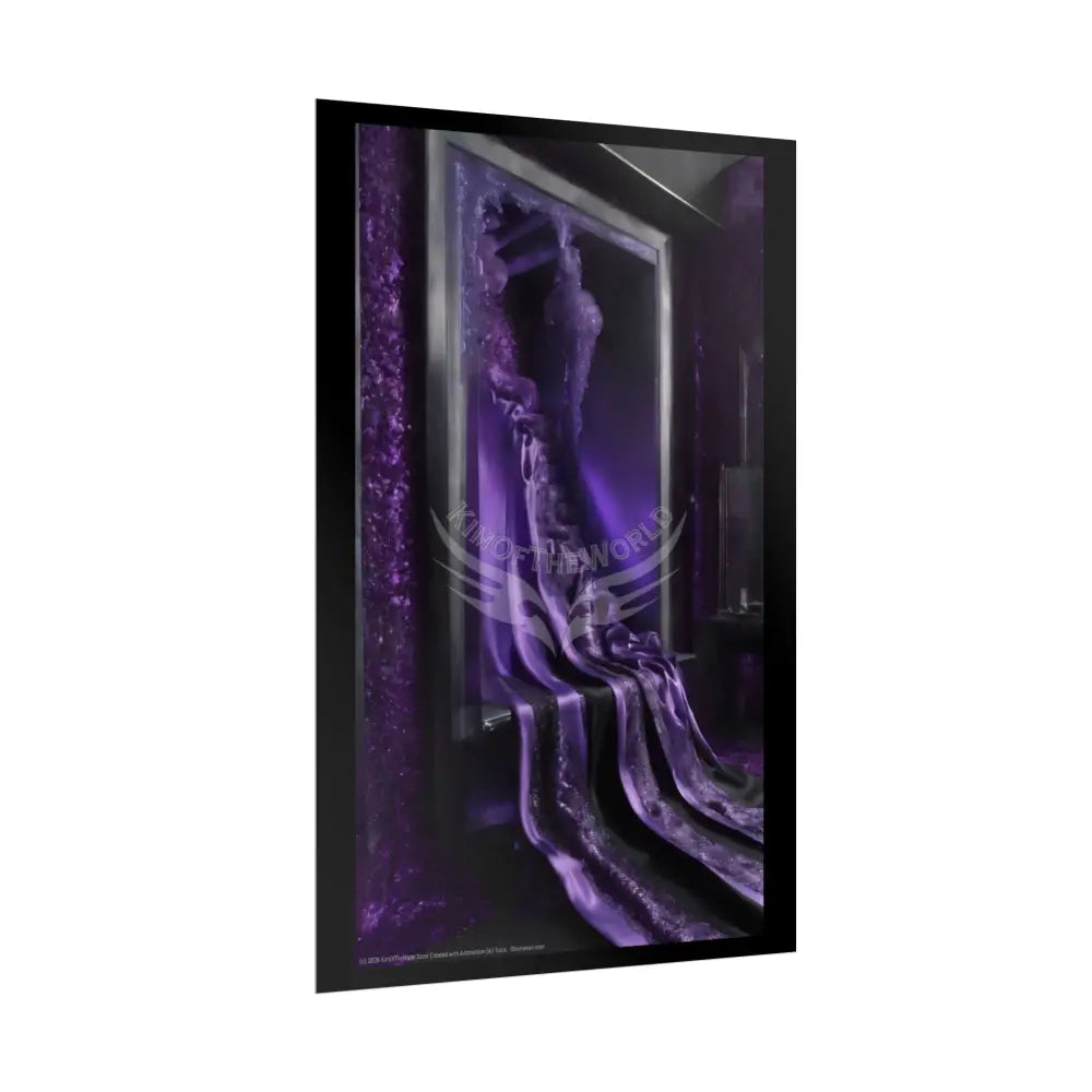 Overflowing Purple Rich Deep Gothic Moonlit Room Art Poster – Mysterious Wall Art Poster