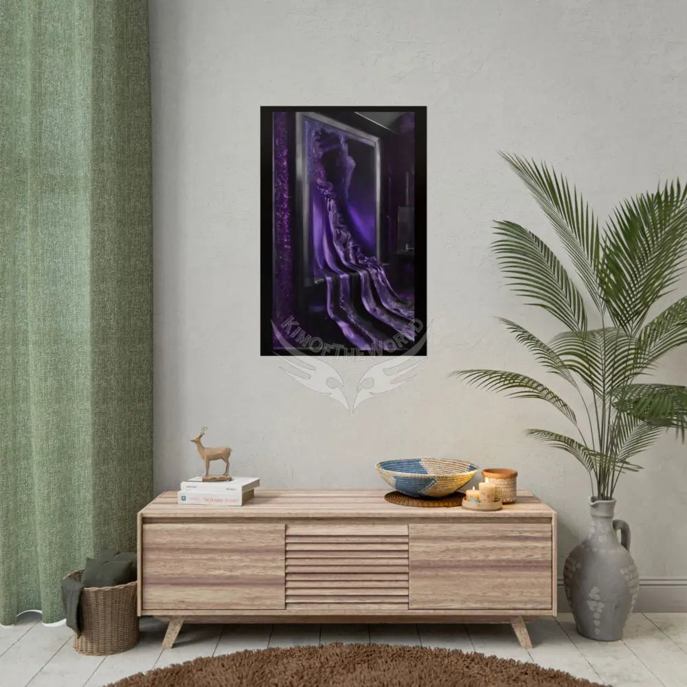 Overflowing Purple Rich Deep Gothic Moonlit Room Art Poster – Mysterious Wall Art Poster