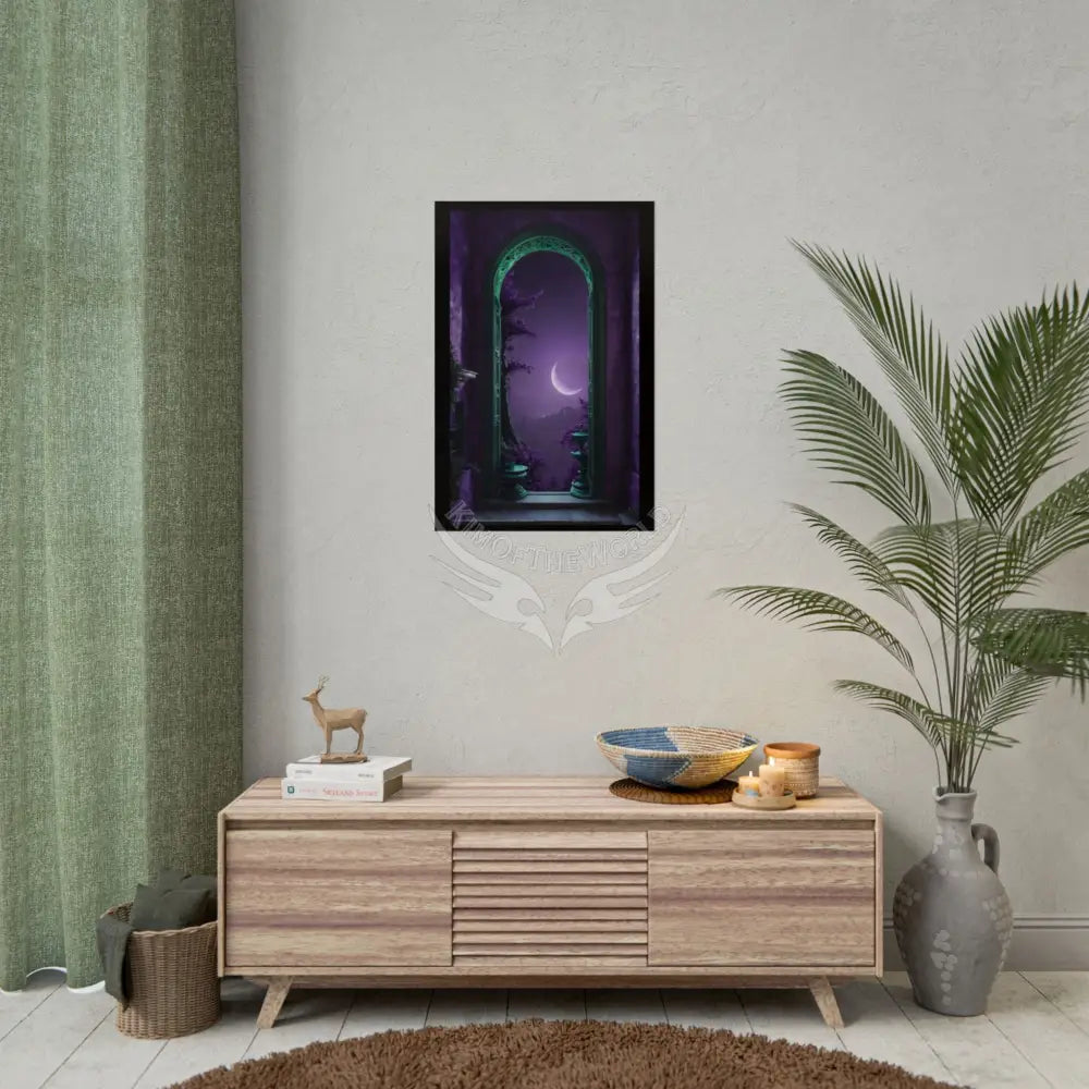 Overflowing Purple Rich Deep Gothic Moonlit Room Art Poster – Mysterious Wall Art Poster