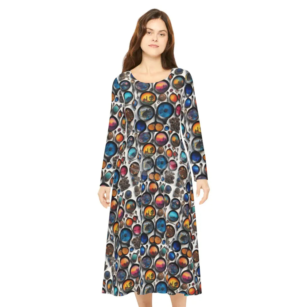 Paint Pans and Spoons Tile Wallpaper Print Dress – Women’s Long Sleeve AOP L All Over Prints