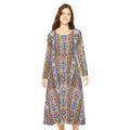 Painted Tile Stripe Print Dress – Women’s Long Sleeve AOP L All Over Prints