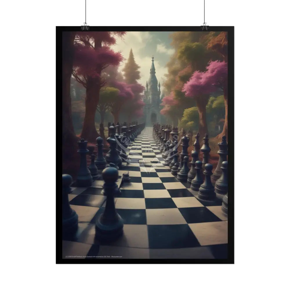 Palace Chess Board Renaissance Poster — Antique Trinkets & Cabinets Art Print Poster
