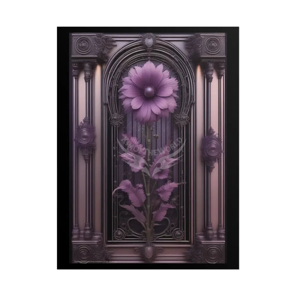 Palace Purple Floral Poster — Antique Trinkets & Cabinets Art Print 18″ x 24″ (Vertical) / Matte Poster