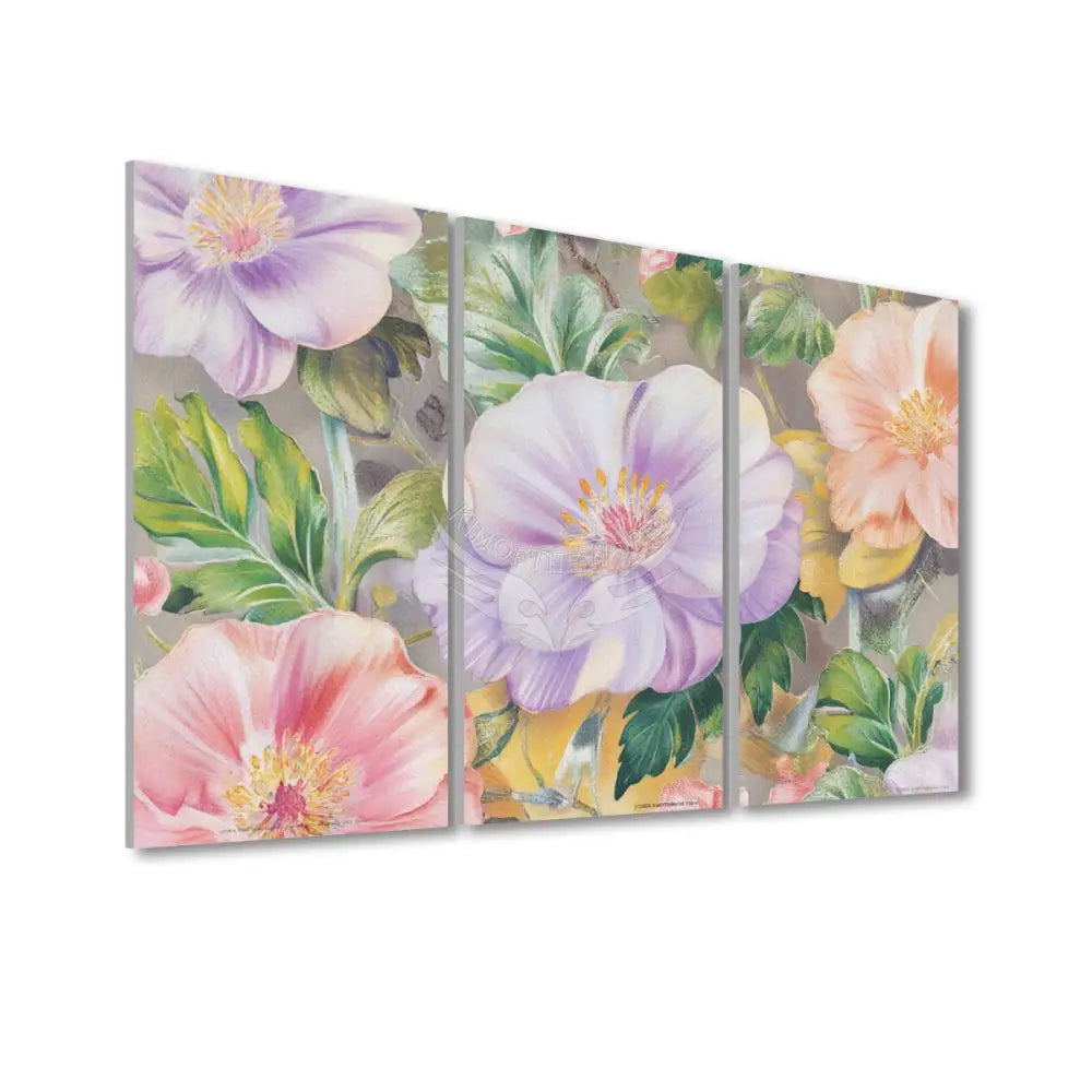 Pastel Floral - 3 Panels Sound Absorbing Wall Art 24’’x48’’x3 pcs Acoustic Panels