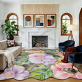 Pastel Floral Scalloped Area Rug 120’’x96’’ 120’’x96’’ Rugs & Mats