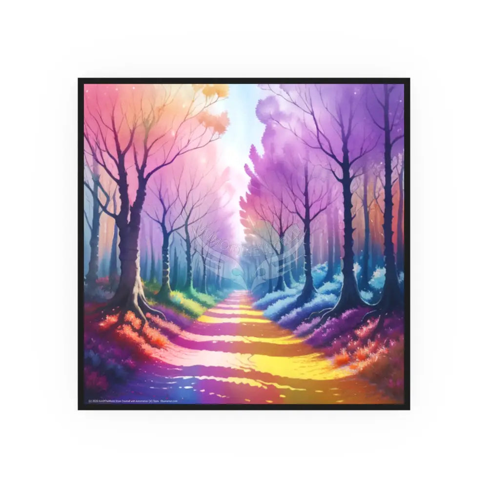 Pastel Forest and Trail Path - Simulated Watercolor Poster — Satin & Archival Matte Prints 12’’ x 12’’ / Matte Poster