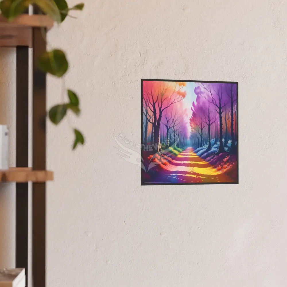 Pastel Forest and Trail Path - Simulated Watercolor Poster — Satin & Archival Matte Prints Poster