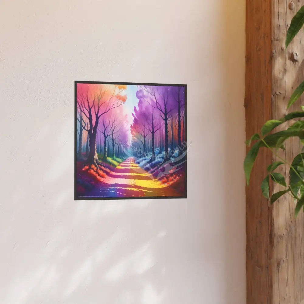 Pastel Forest and Trail Path - Simulated Watercolor Poster — Satin & Archival Matte Prints Poster