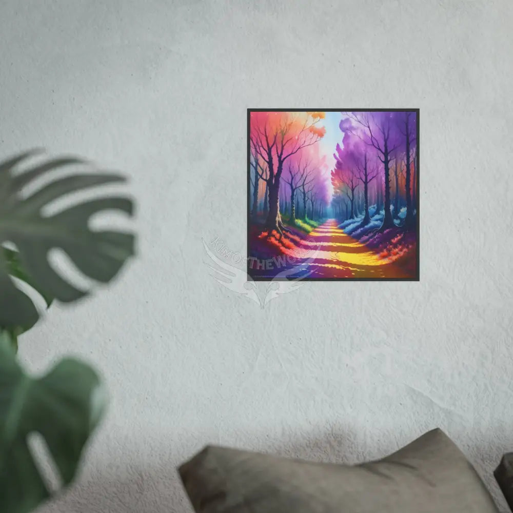 Pastel Forest and Trail Path - Simulated Watercolor Poster — Satin & Archival Matte Prints Poster