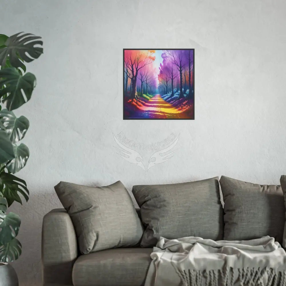 Pastel Forest and Trail Path - Simulated Watercolor Poster — Satin & Archival Matte Prints Poster