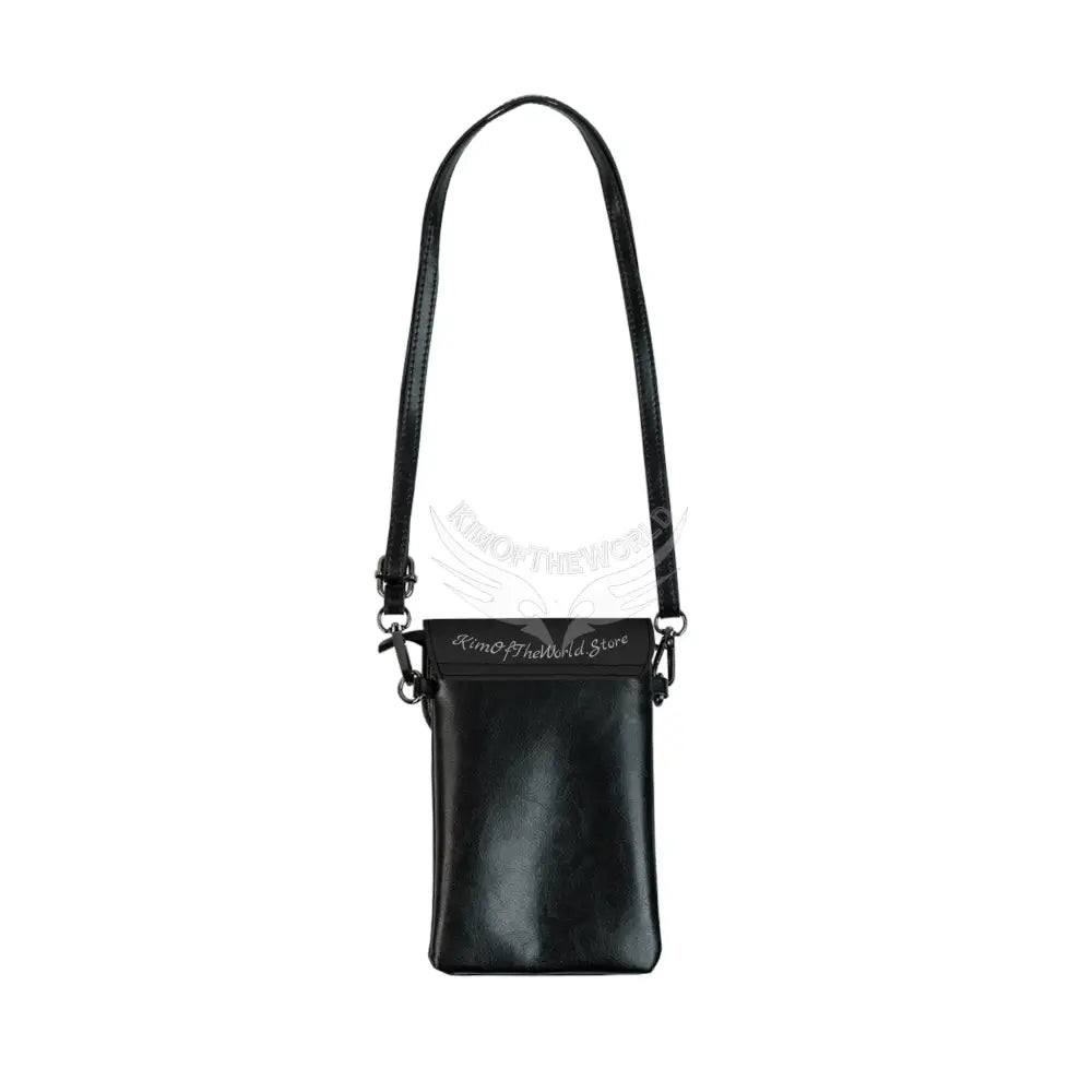 Personalized or Not Black Cat Cell Phone Wallet — Small Crossbody Phone Purse 7.5’’ × 4.9’’ × 1’’ Bags