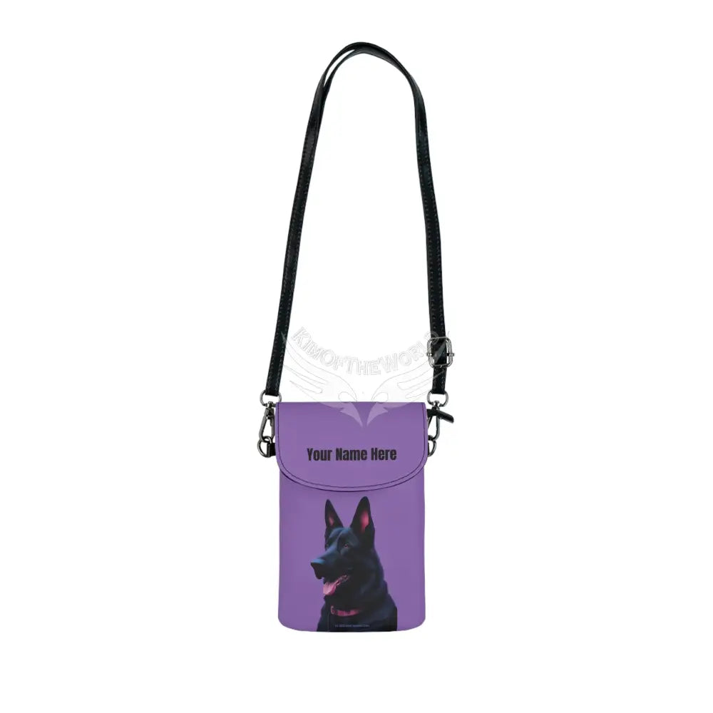 Personalized or Not Black German Shepherd Cell Phone Wallet — Small Crossbody Phone Purse 7.5’’ × 4.9’’ × 1’’ Bags