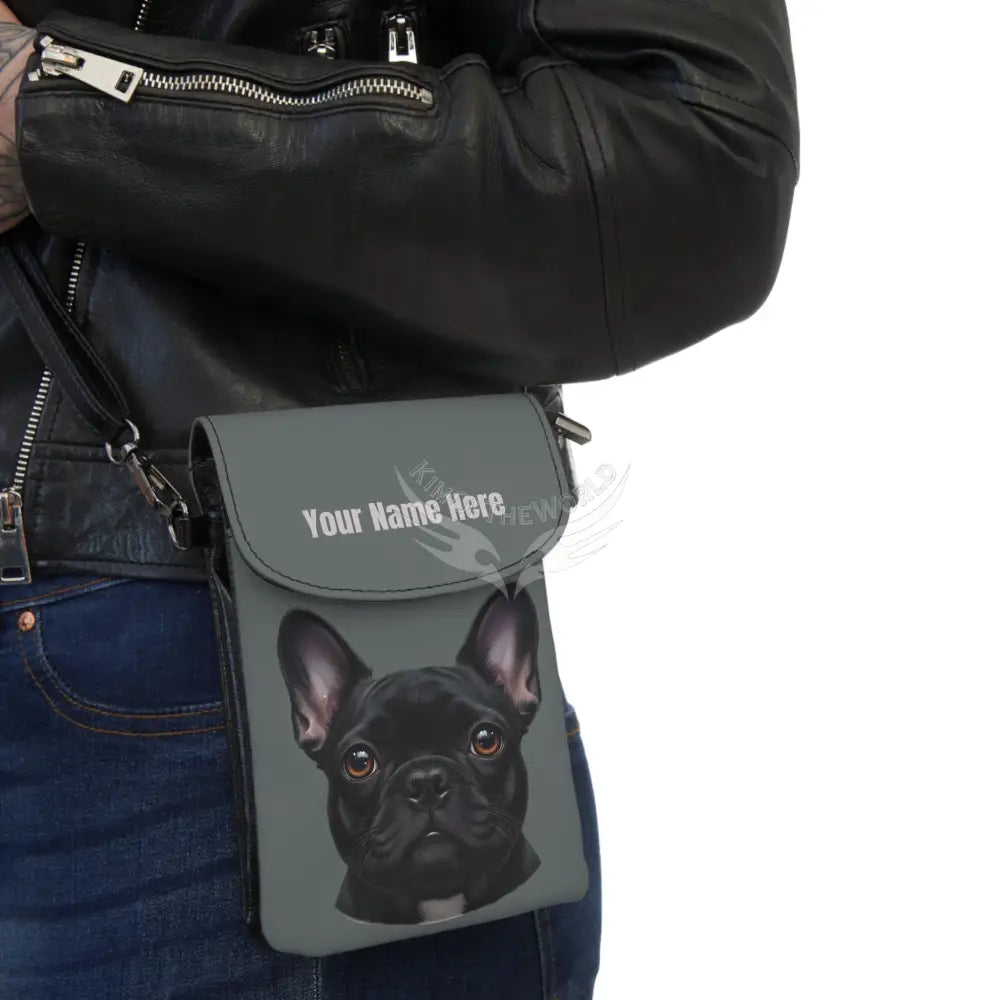 Personalized or Not Frenchie French Bulldog Cell Phone Wallet — Small Crossbody Phone Purse 7.5’’ × 4.9’’ × 1’’ Bags