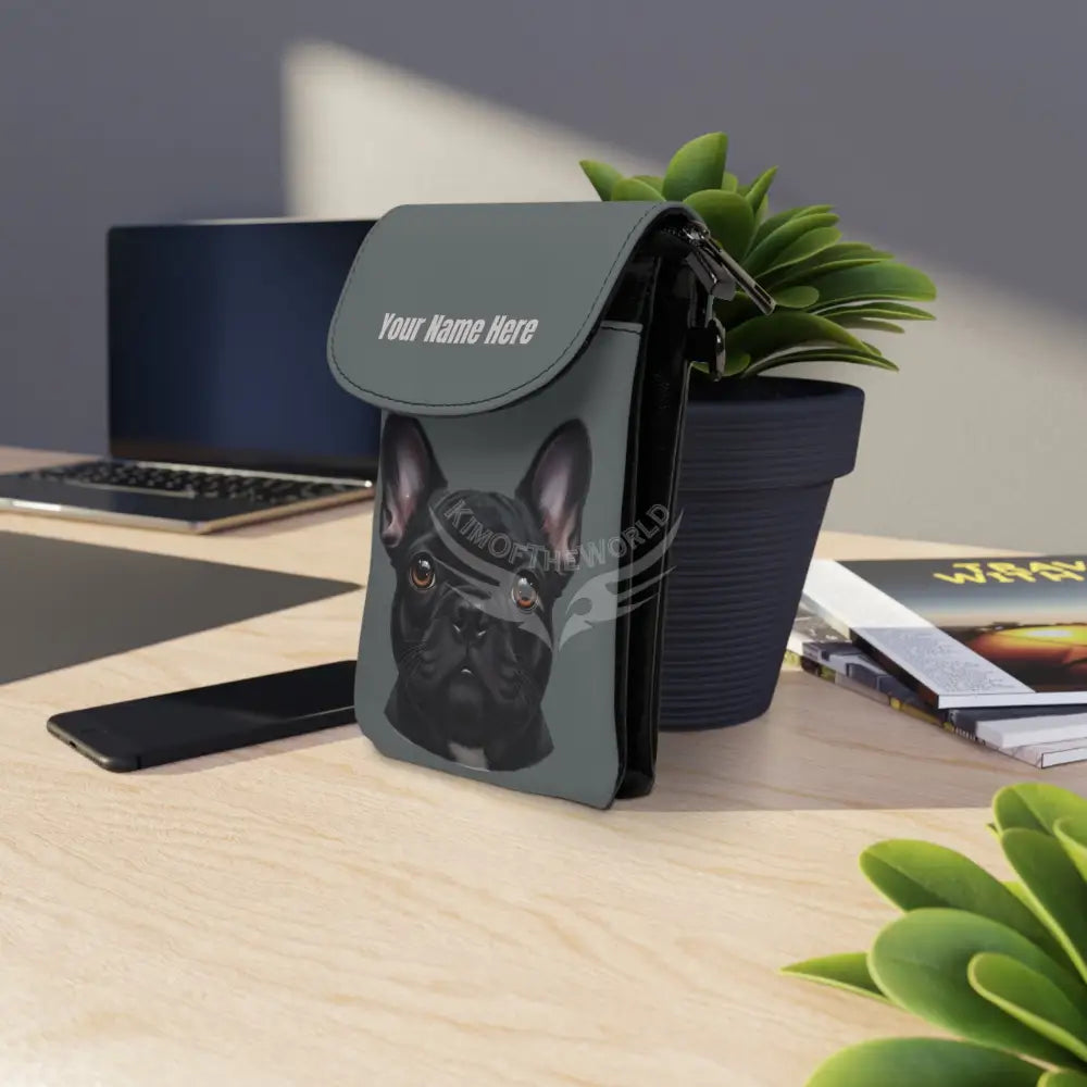 Personalized or Not Frenchie French Bulldog Cell Phone Wallet — Small Crossbody Phone Purse 7.5’’ × 4.9’’ × 1’’ Bags