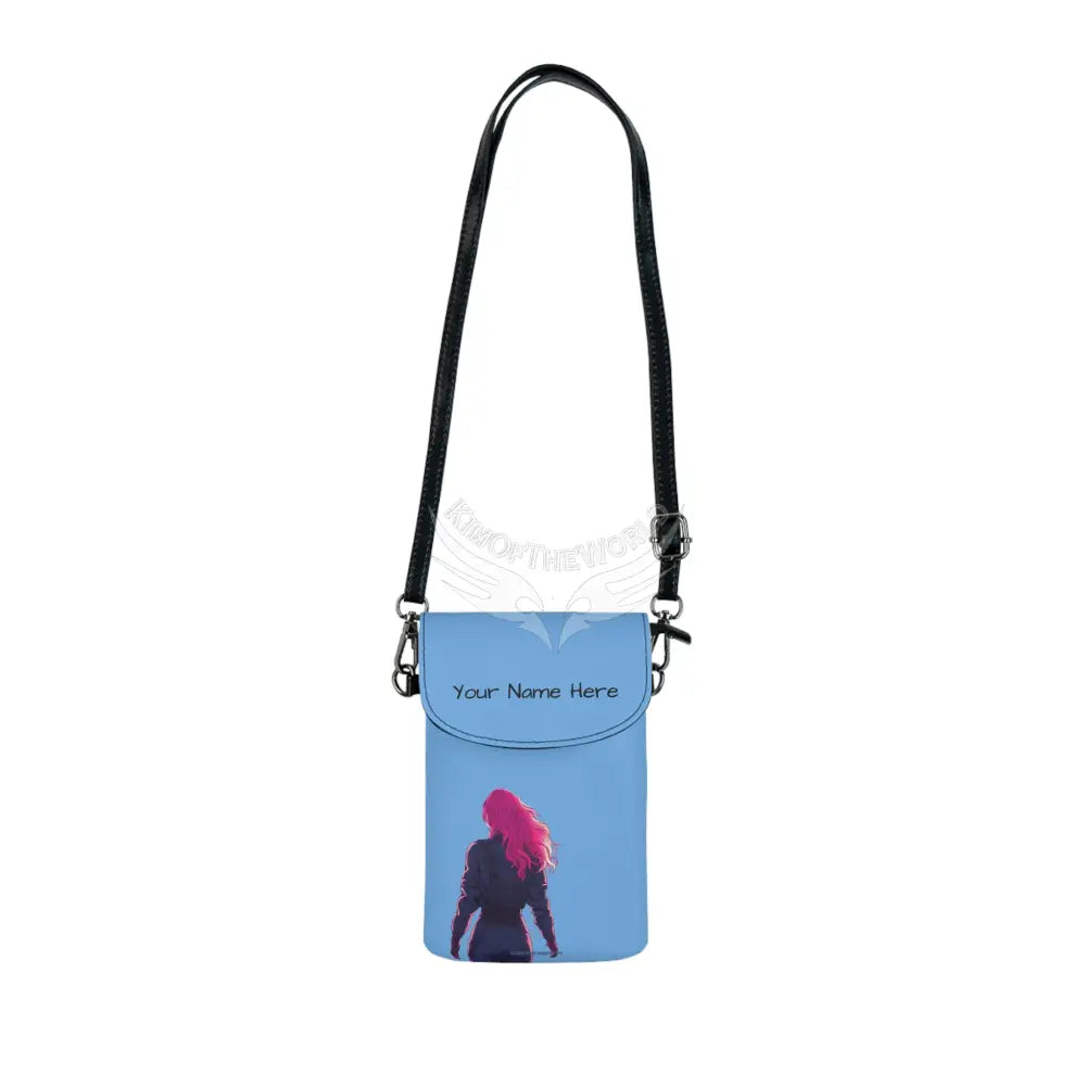 Personalized or Not Walking Her Own Path Girl Cell Phone Wallet — Small Crossbody Phone Purse 7.5’’ × 4.9’’ × 1’’ Bags