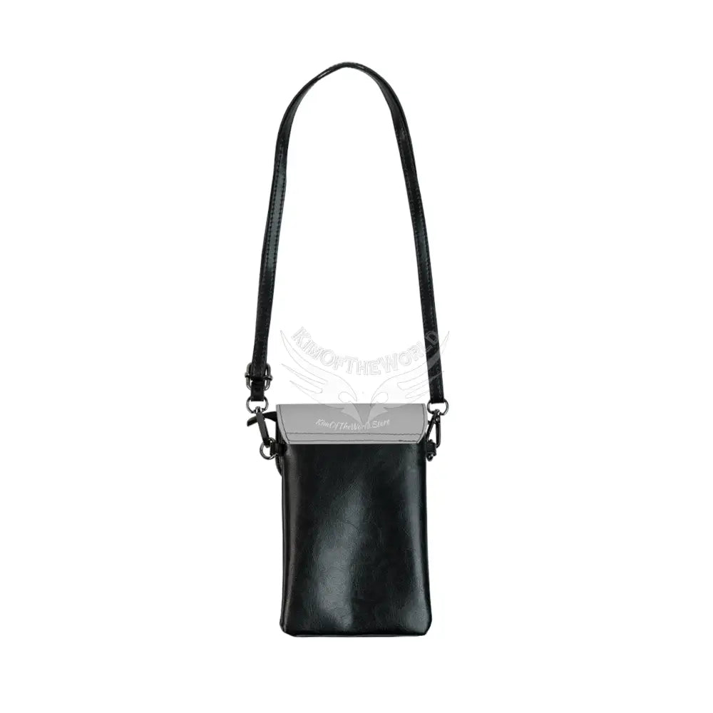 Personalized or Not - White Cat on Grey Phone Wallet Handbag 7.5’’ × 4.9’’ × 1’’ Bags