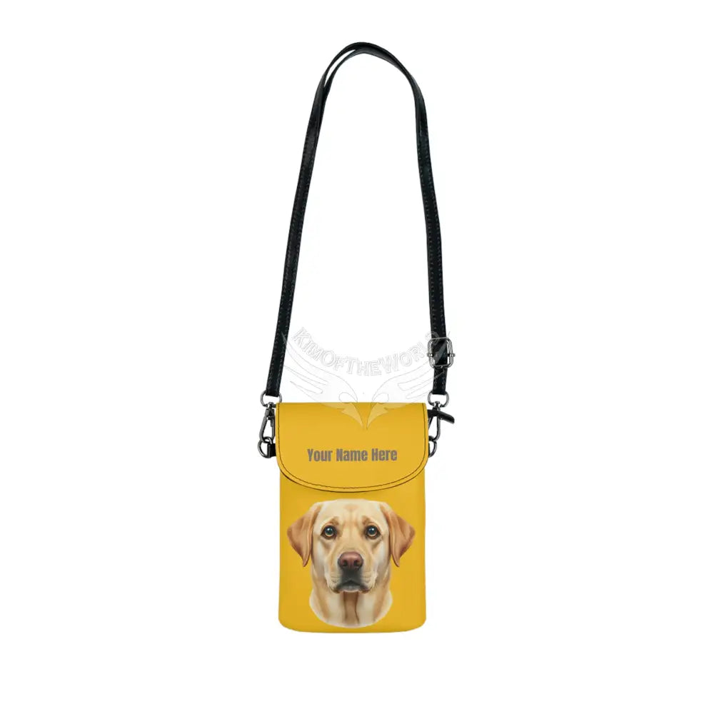 Personalized or Not Yellow Lab Labrador Retriever Dog Cell Phone Wallet — Small Crossbody Phone Purse 7.5’’ × 4.9’’ ×