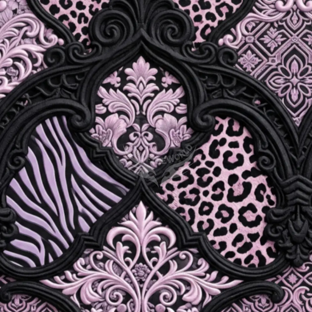Pink and Black 3D Multiprint Unpasted Mural Wallpaper 144’’x100’’ - 144’’x100’’ - Wall Coverings