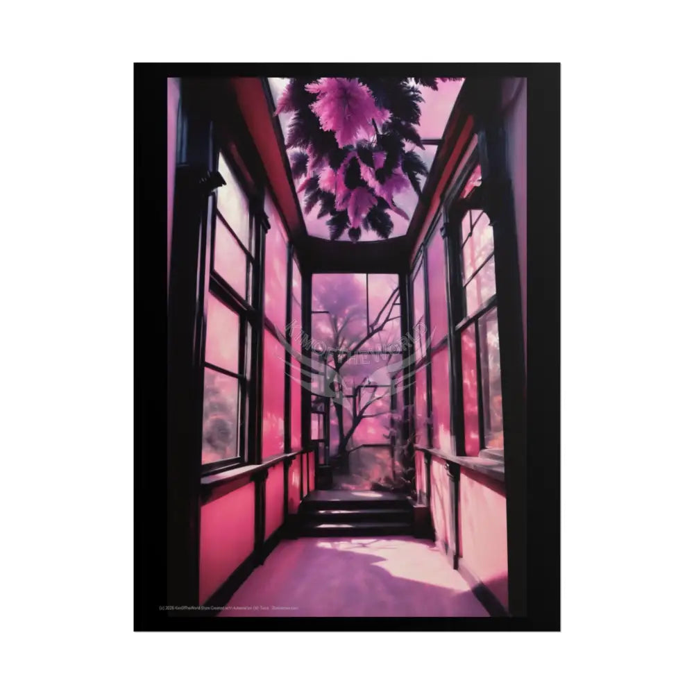Pink Funky Cherry-Blossom Interior Portal Poster 18″ x 24″ (Vertical) / Matte Poster