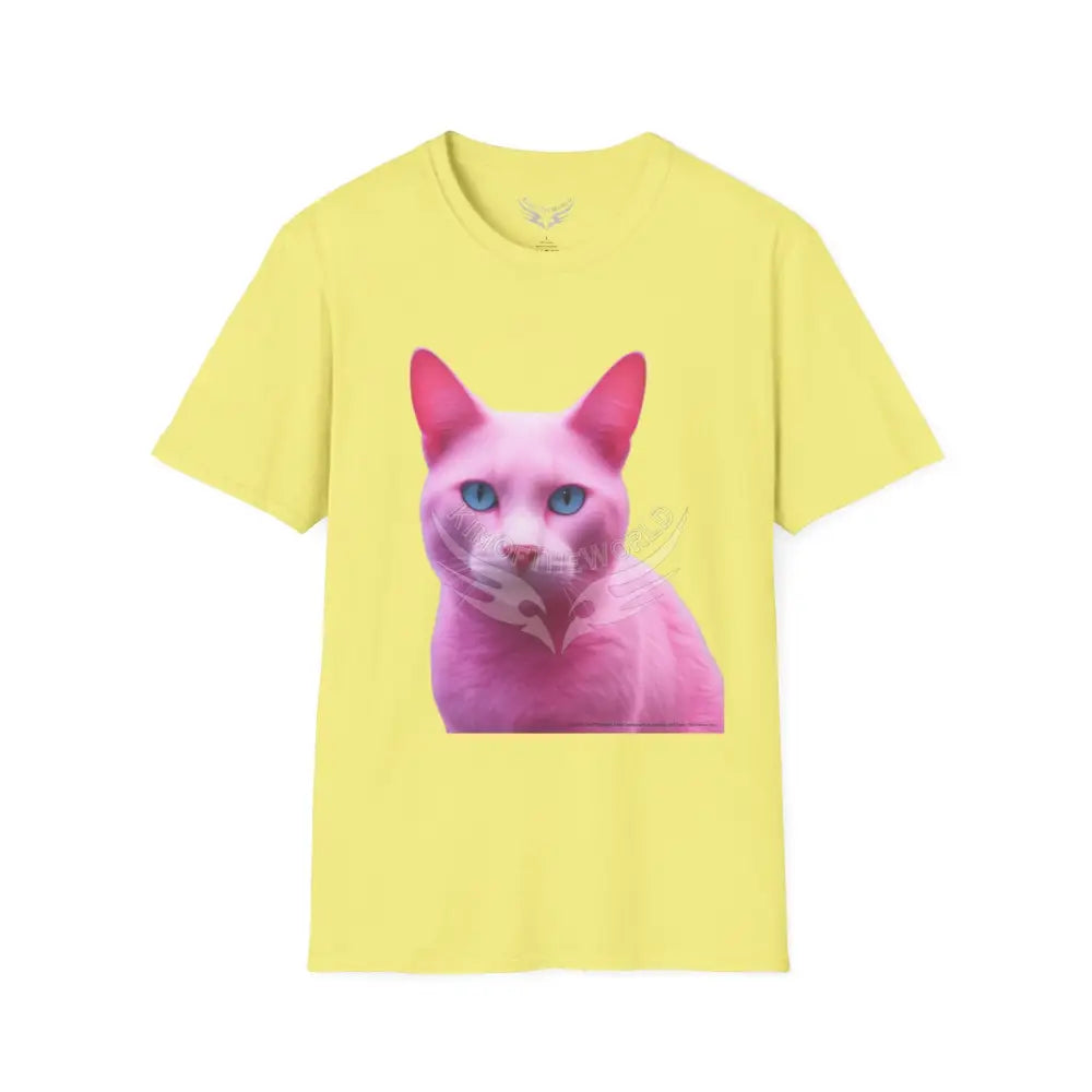 Pink Kitty Cat Parent Tee - Softstyle T-Shirt Cornsilk / S T-Shirt