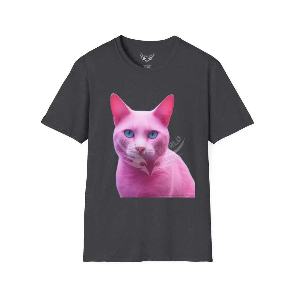 Pink Kitty Cat Parent Tee - Softstyle T-Shirt Dark Heather Grey / XS T-Shirt