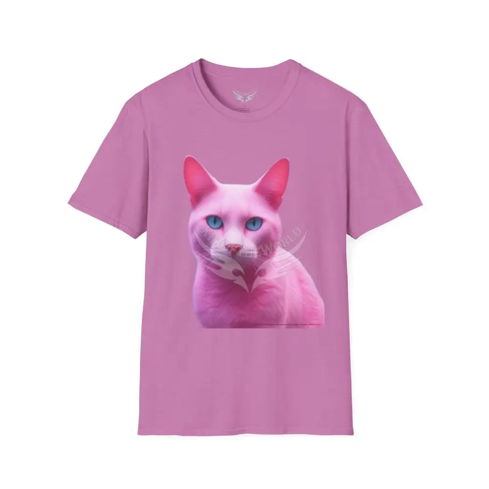 Pink Kitty Cat Parent Tee - Softstyle T-Shirt Heather Radiant Orchid / S T-Shirt