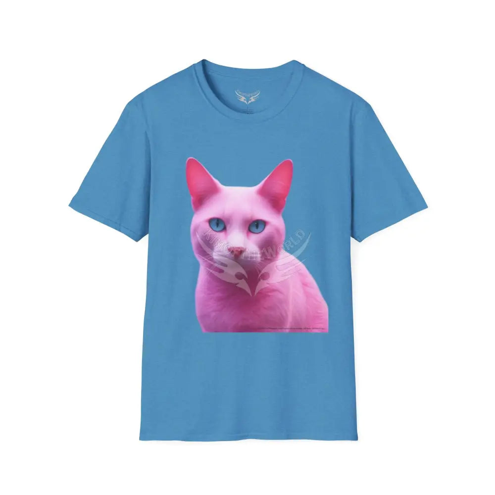 Pink Kitty Cat Parent Tee - Softstyle T-Shirt Heather Sapphire / S T-Shirt