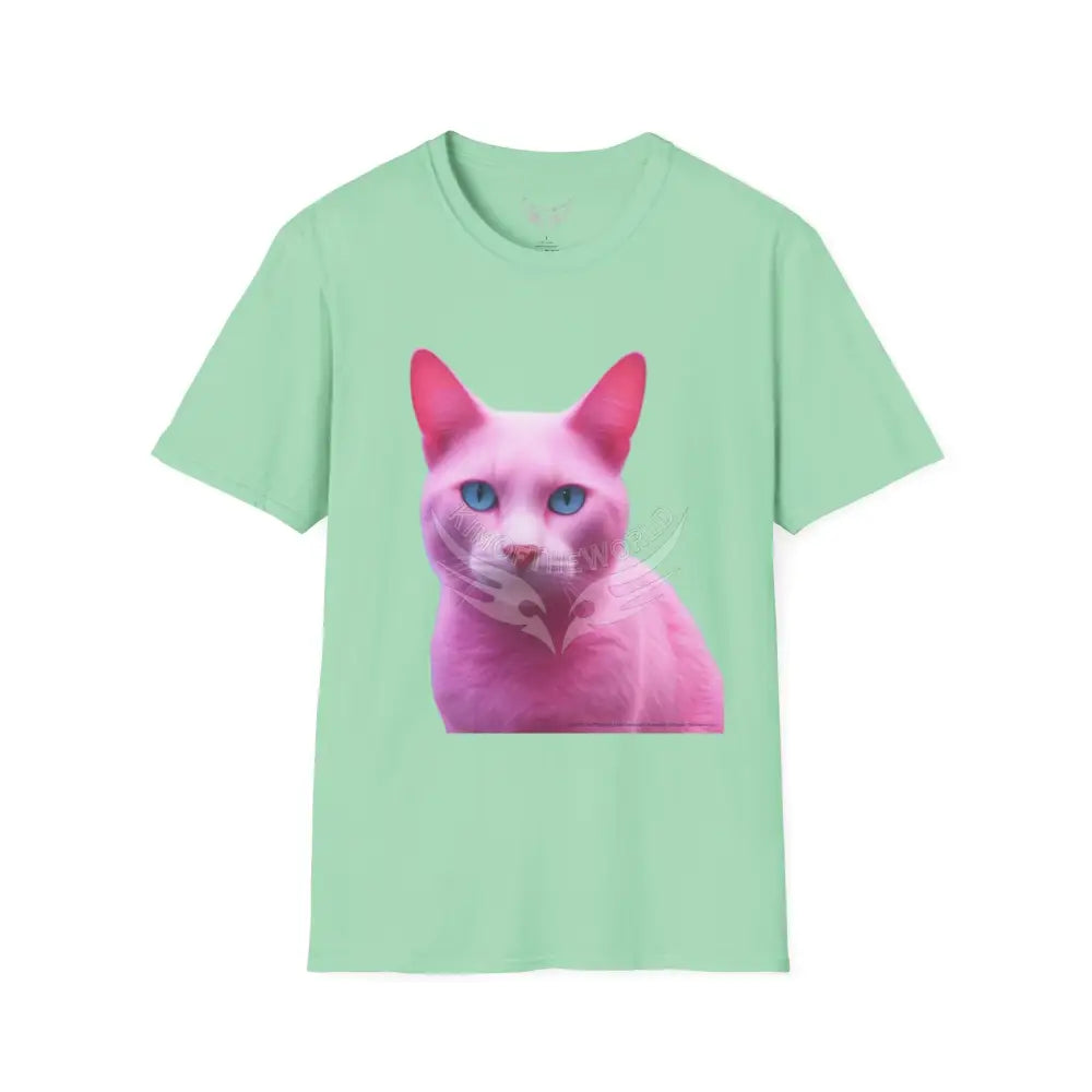 Pink Kitty Cat Parent Tee - Softstyle T-Shirt Mint Green / S T-Shirt