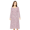 Pink Kitty Cat Tile Wallpaper Print Dress – Women’s Long Sleeve AOP - L - All Over Prints
