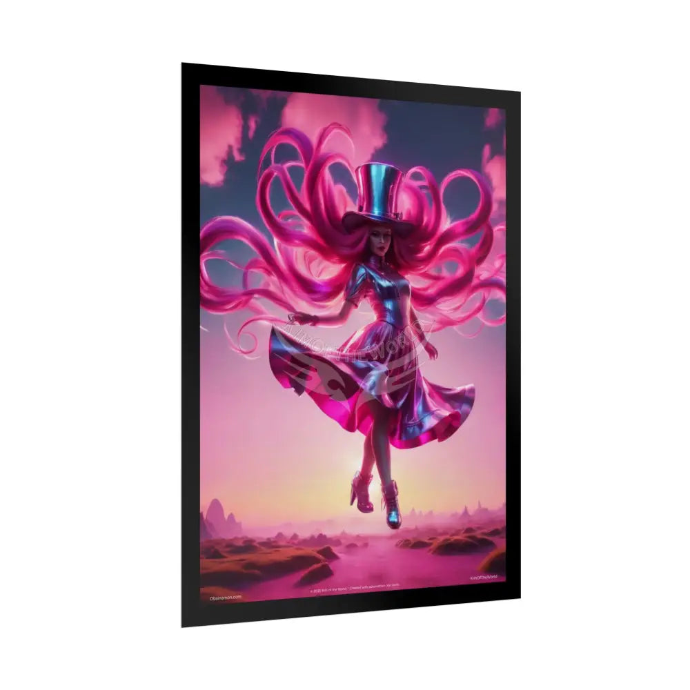 ’Pink Ladies’ Artistic Empowerment Magic Spiritual Levitating Queen Woman Small Girl - Women’s Movement Art Poster