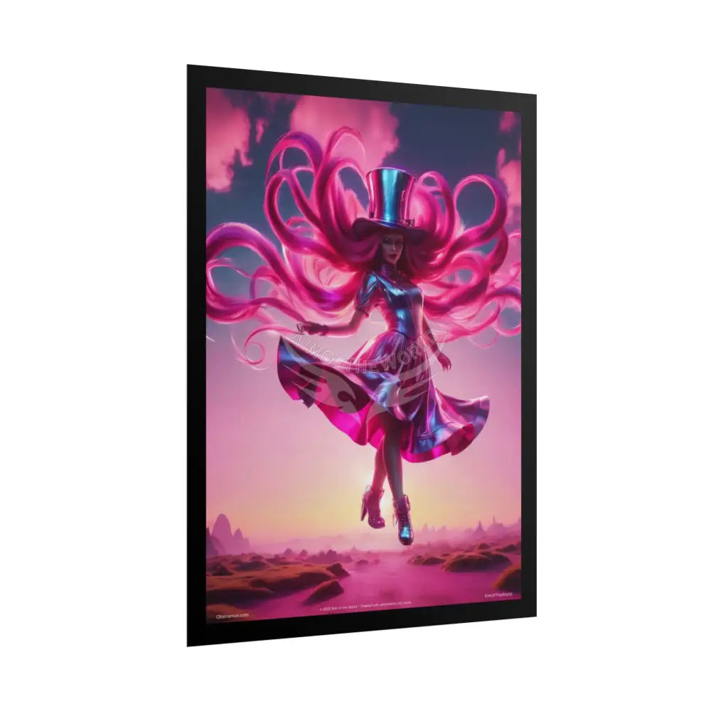 ’Pink Ladies’ Artistic Empowerment Magic Spiritual Levitating Queen Woman Small Girl - Women’s Movement Art Poster