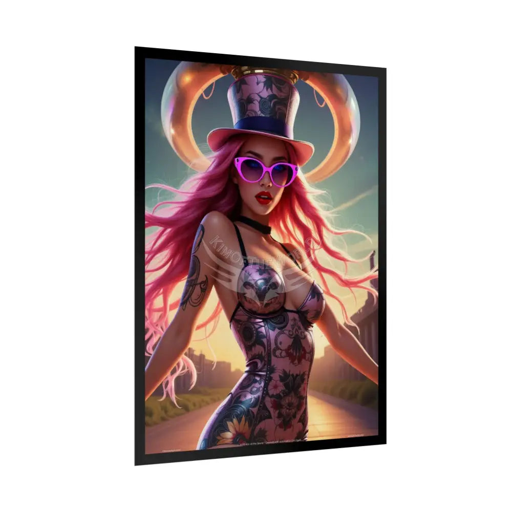 ’Pink Ladies’ Artistic Empowerment Magic Tattoo Woman Giantess Girl - Women’s Movement Art Poster Print Poster