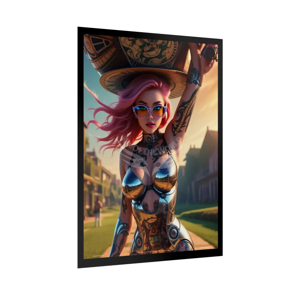 ’Pink Ladies’ Artistic Empowerment Magic Tattoo Woman Giantess Girl - Women’s Movement Art Poster Print Poster