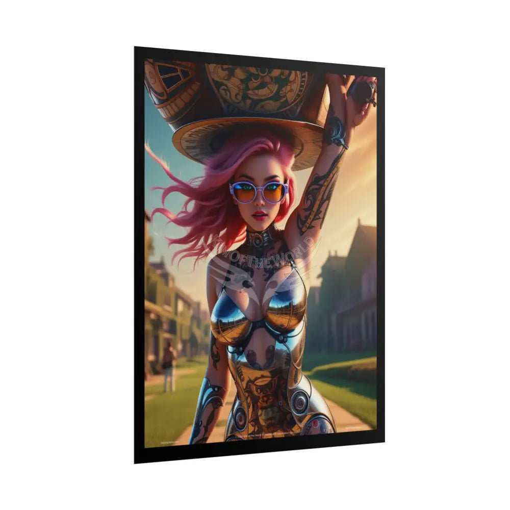 ’Pink Ladies’ Artistic Empowerment Magic Tattoo Woman Giantess Girl - Women’s Movement Art Poster Print Poster