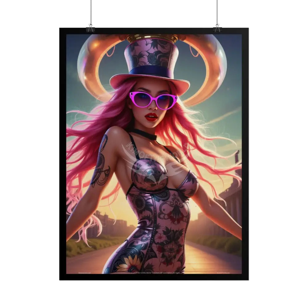 ’Pink Ladies’ Artistic Empowerment Magic Tattoo Woman Giantess Girl - Women’s Movement Art Poster Print Poster