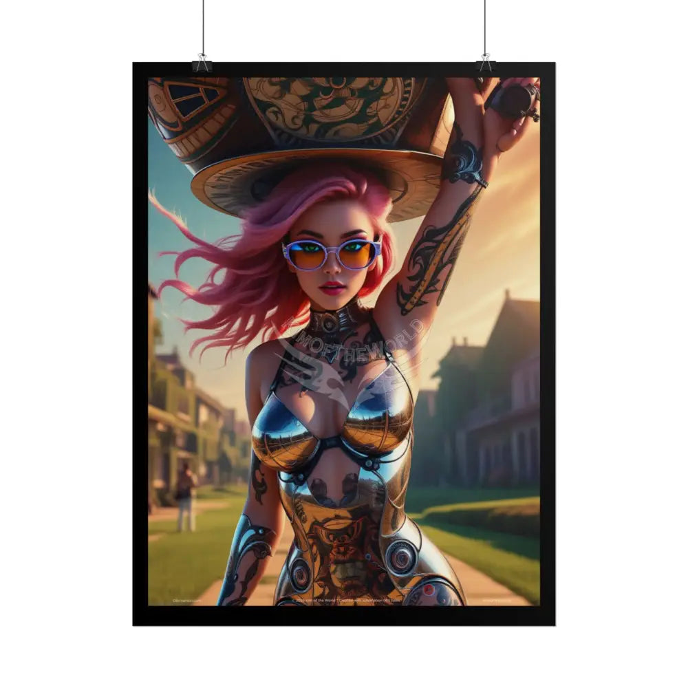 ’Pink Ladies’ Artistic Empowerment Magic Tattoo Woman Giantess Girl - Women’s Movement Art Poster Print Poster