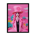 ’Pink Ladies’ Claymation Still Fashion Character Lady Cosplay Portrait — Playful Art Print Pushing Pink Hair Poster Set