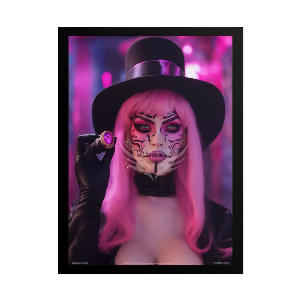 ’Pink Ladies’ Sexy Fashion Character Lady Cosplay Portrait — Playful Art Print Pushing Pink Hair Poster Set Pieces 18″