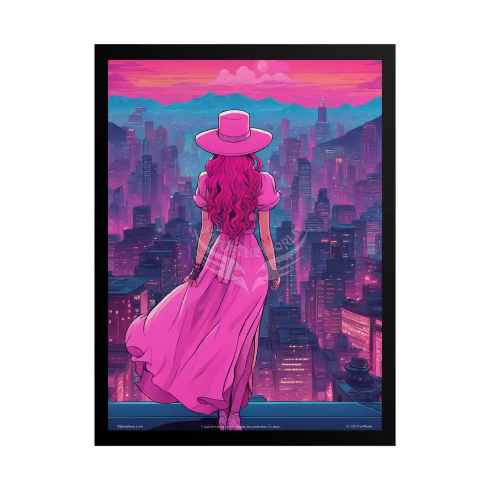 ’Pink Ladies’ Sexy Fashion Character Lady Cosplay Portrait — Playful Art Print Pushing Pink Hair Poster Set Pieces 18″