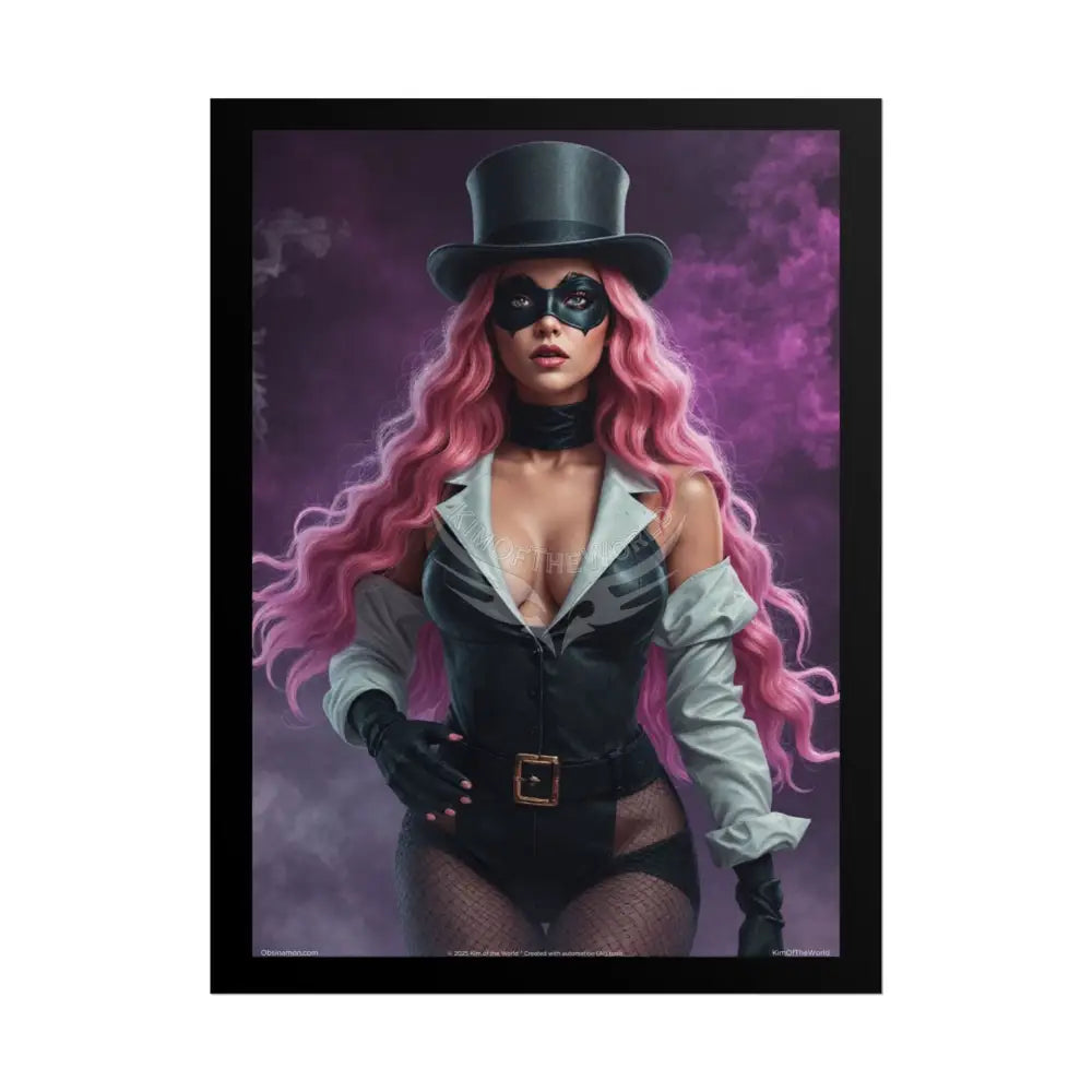 ’Pink Ladies’ Sexy Fashion Character Lady Cosplay Portrait — Playful Art Print Pushing Pink Hair Poster Set Pieces 18″