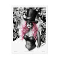 ’Pink Ladies’ Sexy Fashion Character Lady Cosplay Portrait — Playful Art Print Pushing Pink Hair Poster Set Pieces 18″