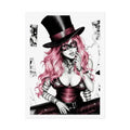 ’Pink Ladies’ Sexy Fashion Character Lady Cosplay Portrait — Playful Art Print Pushing Pink Hair Poster Set Pieces 18″