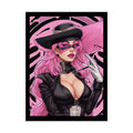 ’Pink Ladies’ Sexy Fashion Character Lady Cosplay Portrait — Playful Art Print Pushing Pink Hair Poster Set Pieces 18″