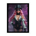 ’Pink Ladies’ Sexy Fashion Character Lady Cosplay Portrait — Playful Art Print Pushing Pink Hair Poster Set Pieces 18″
