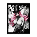 ’Pink Ladies’ Sexy Fashion Character Lady Cosplay Portrait — Playful Art Print Pushing Pink Hair Poster Set Pieces 18″