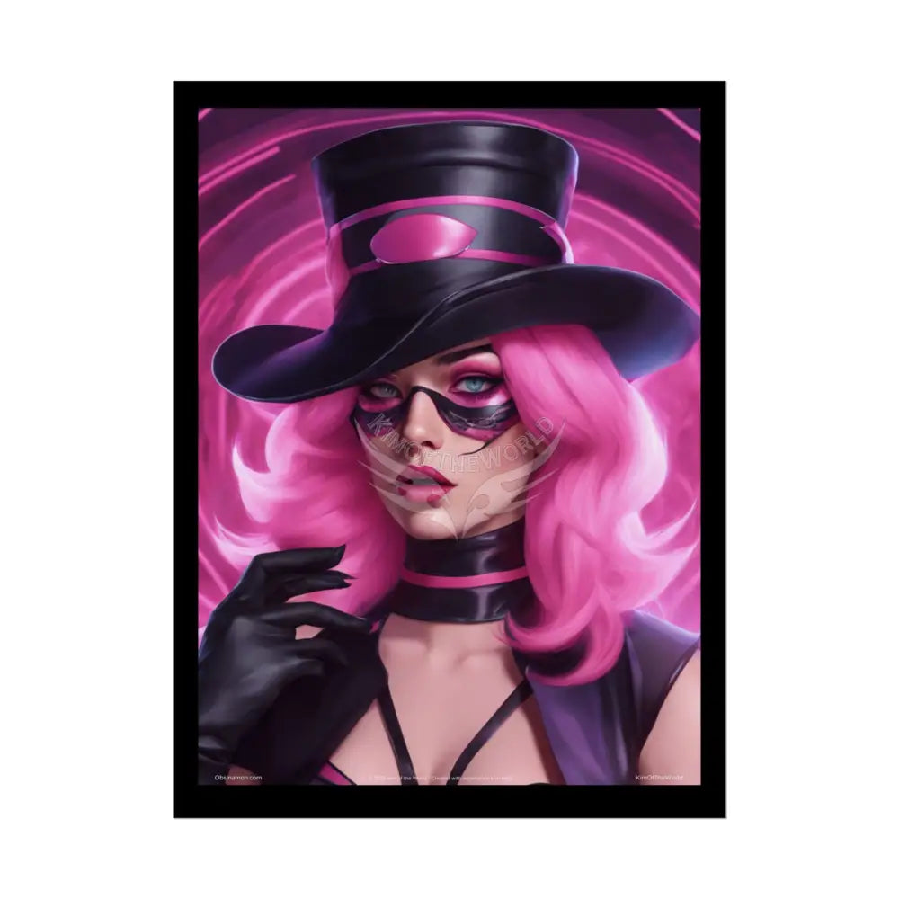 ’Pink Ladies’ Sexy Fashion Character Lady Cosplay Portrait — Playful Art Print Pushing Pink Hair Poster Set Pieces 18″