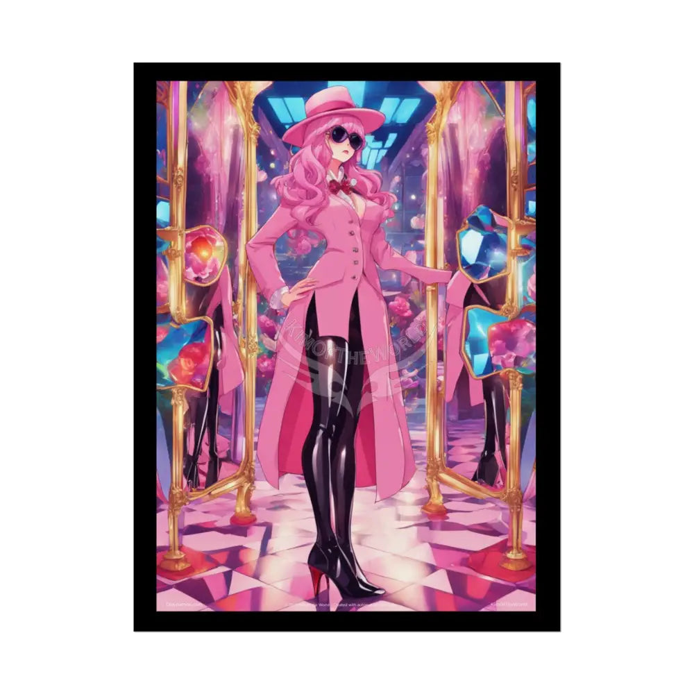 ’Pink Lady’ Empowered Women Anime Art Prints (Bold Female Characters) — Rolled Poster Set 18″ x 24″ (Vertical) / Semi