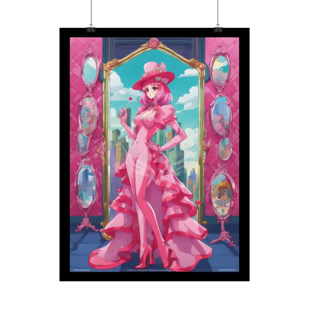 ’Pink Lady’ Empowered Women Anime Art Prints (Bold Female Characters) — Rolled Poster Set Poster