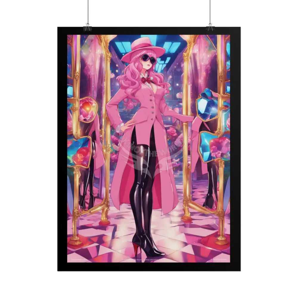 ’Pink Lady’ Empowered Women Anime Art Prints (Bold Female Characters) — Rolled Poster Set Poster