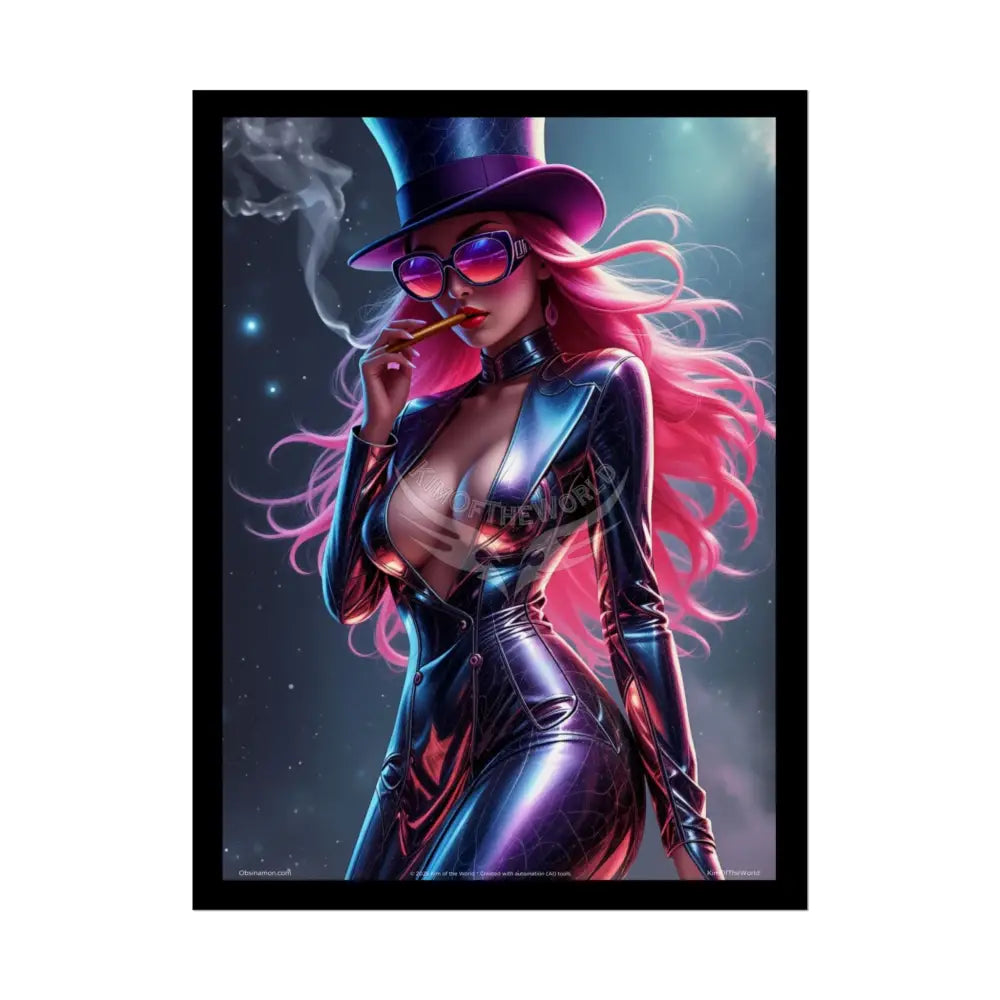 ’Pink Lady’ Empowered Women Art Prints (Bold Female Characters) Smoking Fetish — Rolled Poster Set 18″ x 24″ (Vertical)